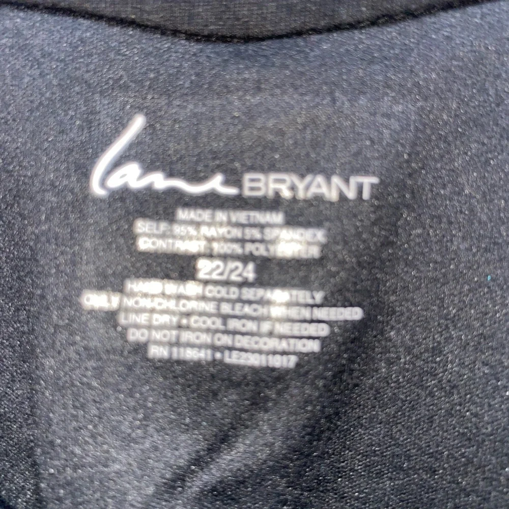 Lane Bryant Black Asymmetrical‎ Embellished Tank Top